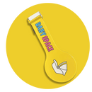 Bright yellow Baby Space sign attaches to your car door to protect space for baby loading